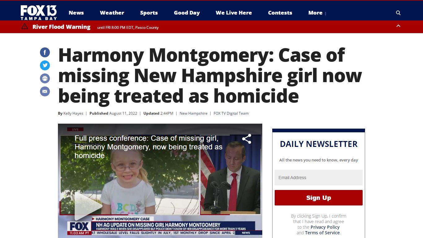 Harmony Montgomery: Case of missing New Hampshire girl now being ...